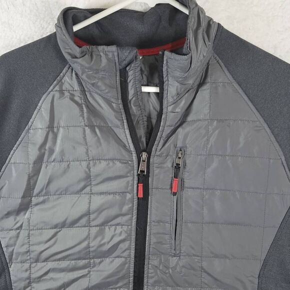Orvis Men's Full Zip Mixed Media Raglan Sleeve Quilted Jacket Gray Large - Picture 2 of 6